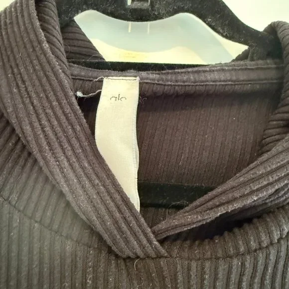 Ribbed Black Women's Alo Sweatsuit, M - Picture 5 of 6